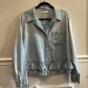 Melrose and Market Button-Down Faux-Jean Shirt